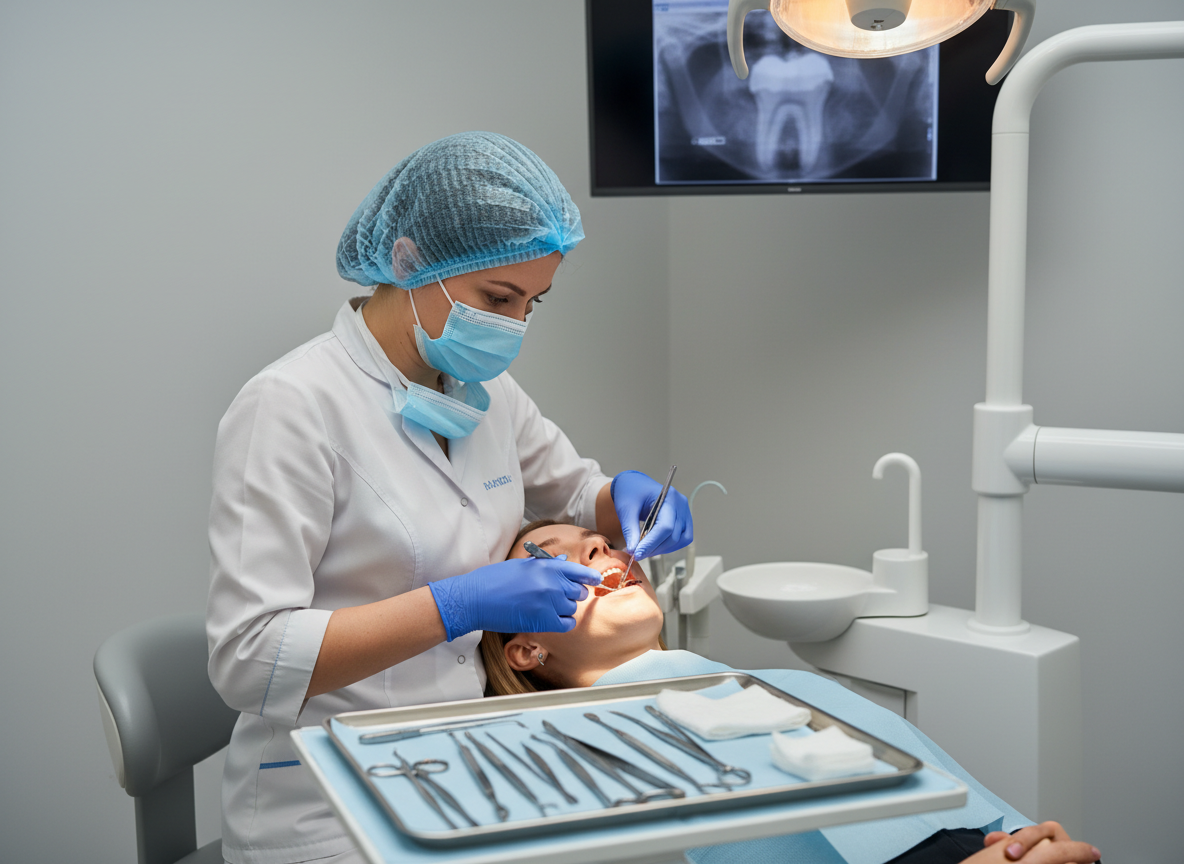 Usuniecie zeba jednokorzeniowego oraz wielokorzeniowego