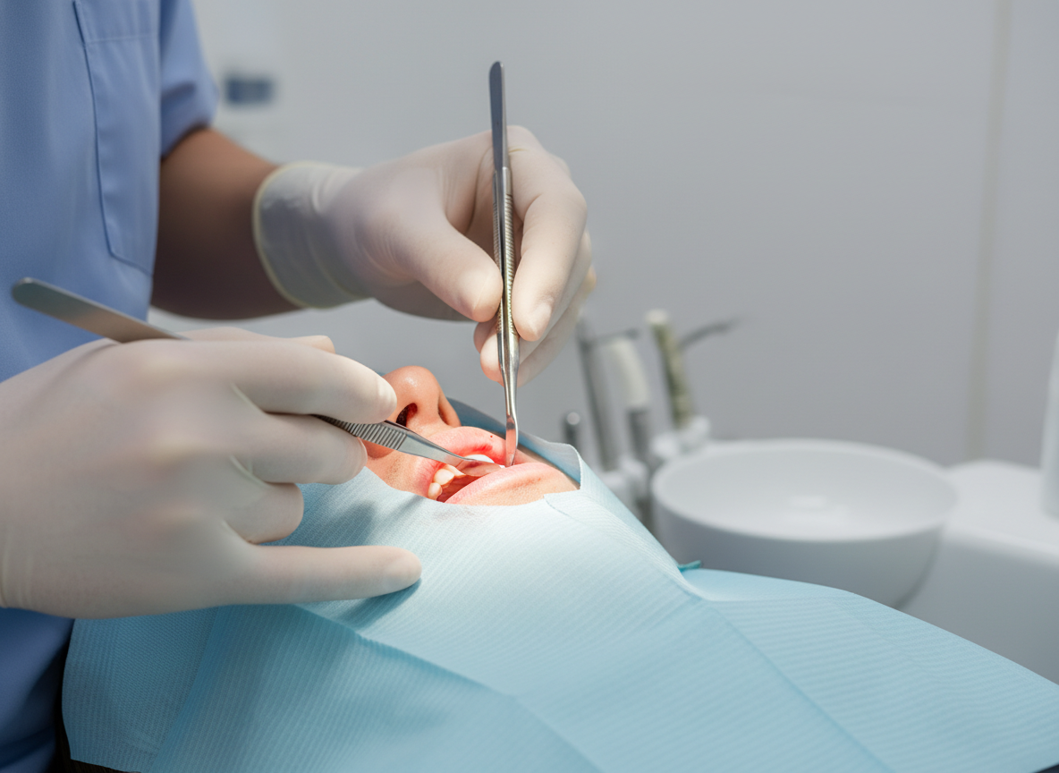 Wyciecie kieszonki odsloniecie zeba