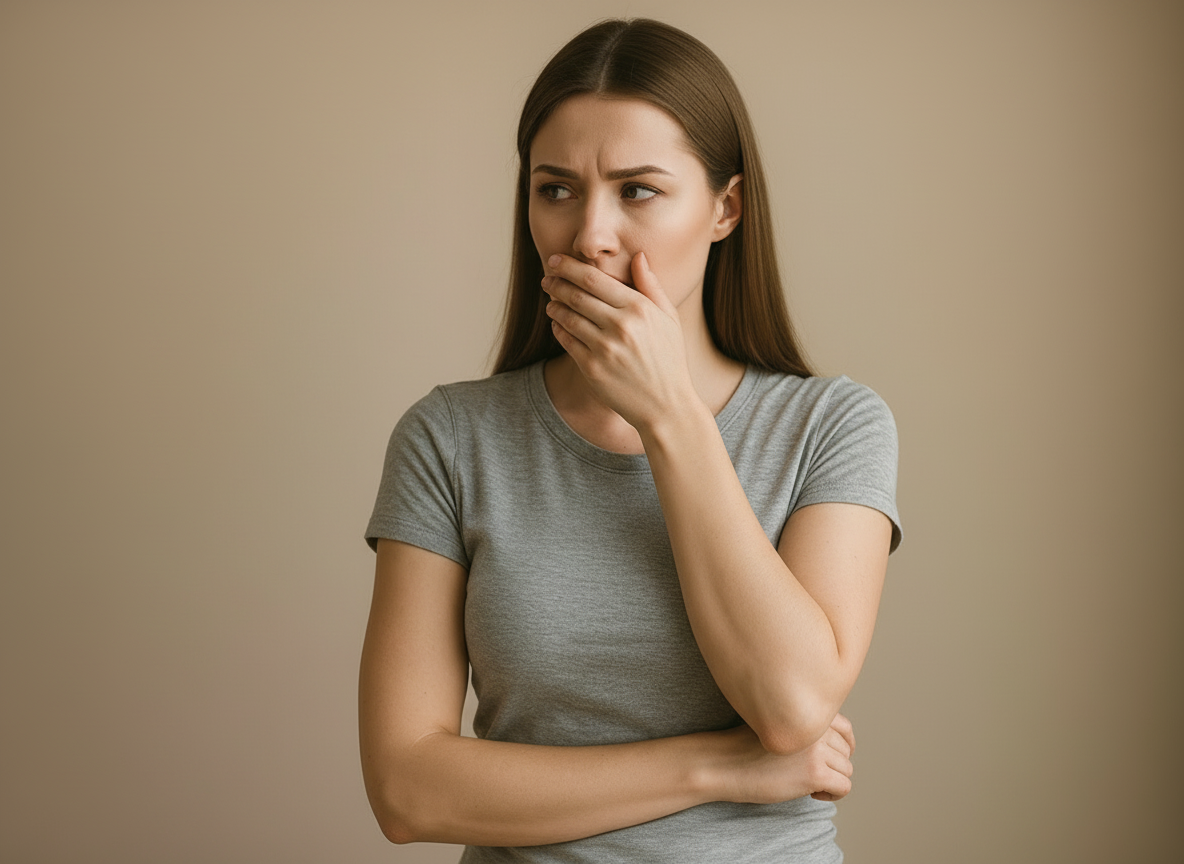 niesmiala kobieta wstydzaca sie swoich zebow e1765531696212